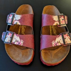 [Birkenstock] Red Floral Sandals 38 NWoT